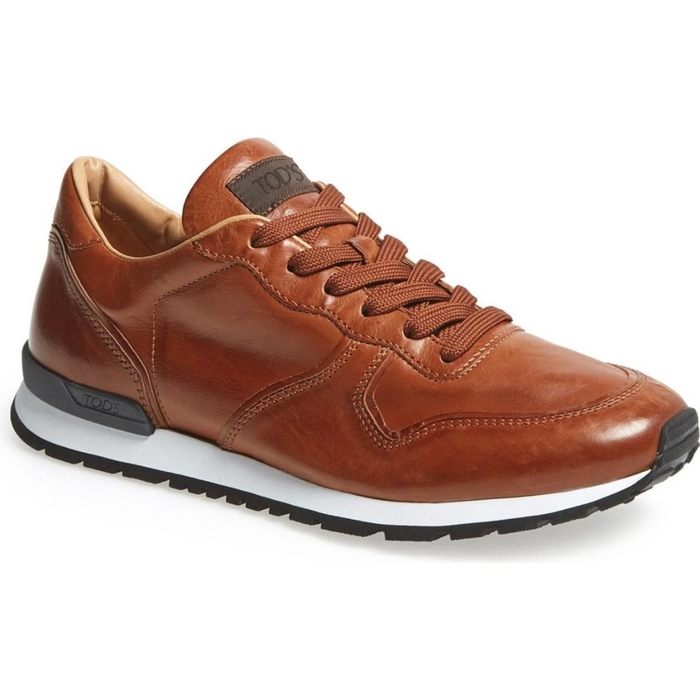 TODS Allacciato 41 Italy 8 Brown SNEAKERS Tod's Tan Leather SHOES Beige FREE SH